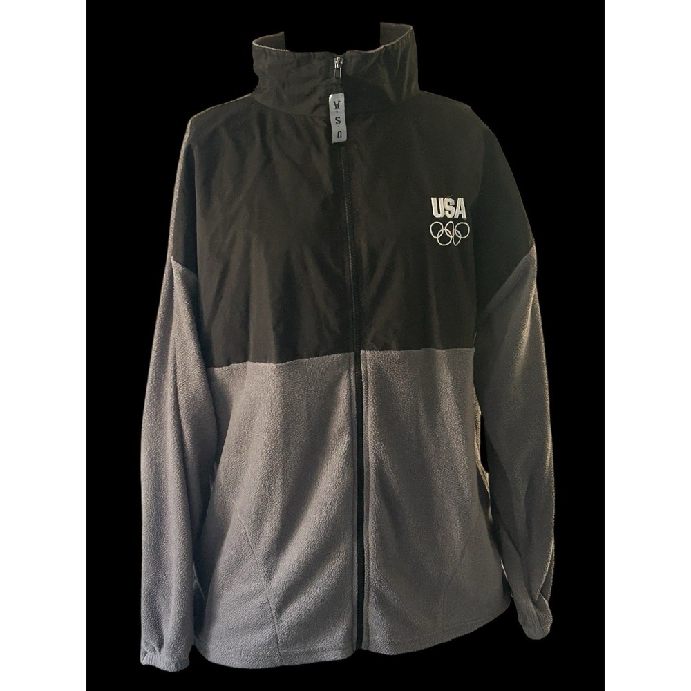 United States‎ Olympic Committee Full Zip Jacket Men's XL Black Gray USA